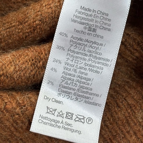 Madewell Mod Retro V Mock Turtleneck Long Sleeved Cinnamon Brown Sweater Size SM - Picture 8 of 11